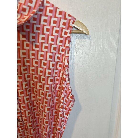 J. McLaughlin Dolly Catalina Cloth Dress Large Pink Salmon Sleeveless Coastal - Picture 4 of 8